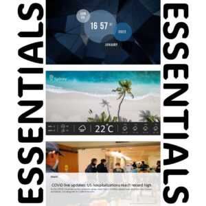 Dynamic PowerPoint Essentials bundle with time, news and weather